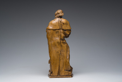 A French carved limewooden 'Saint Roch and his dog' group, 18th C.