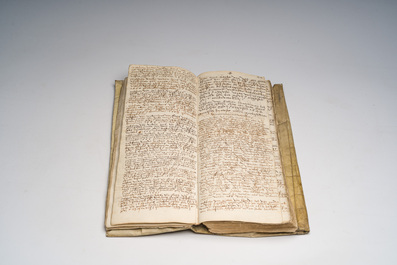 An extensive manuscript book of interest belonging to Jan de Pottere for his guardianship of Anne de Scheppere, 1645-1670