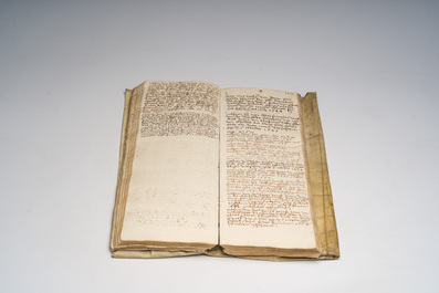 An extensive manuscript book of interest belonging to Jan de Pottere for his guardianship of Anne de Scheppere, 1645-1670