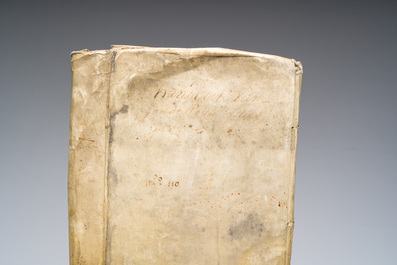 An extensive manuscript book of interest belonging to Jan de Pottere for his guardianship of Anne de Scheppere, 1645-1670