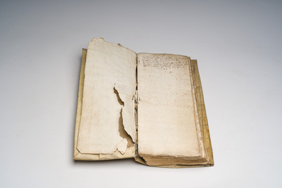 An extensive manuscript book of interest belonging to Jan de Pottere for his guardianship of Anne de Scheppere, 1645-1670