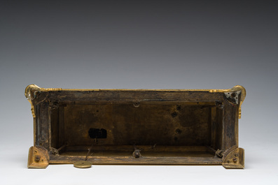 A French gilt and patinated bronze 'Cupid&rsquo;s chariot' mantel clock, 19th C.