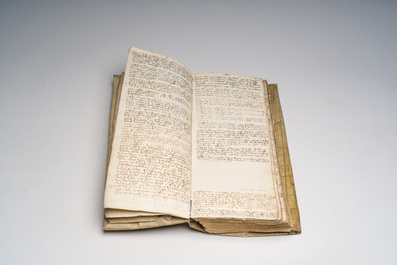 An extensive manuscript book of interest belonging to Jan de Pottere for his guardianship of Anne de Scheppere, 1645-1670