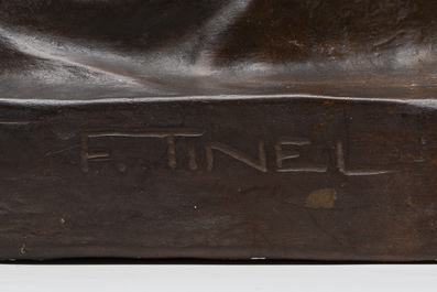 Pieter Franz Tinel (1895-1964): De geknielde vrouw, bronsgepatineerd plaaster