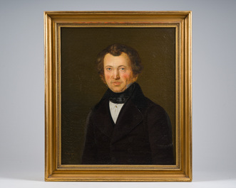 J. May (19de eeuw): Portret van een heer van stand, olie op doek, gedateerd 1840