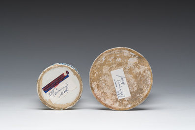 Twee blauw-witte apothekerspotten, mogelijk Antwerpen, 18de eeuw