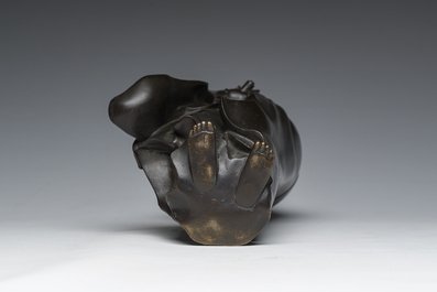Een Japanse bronzen figuur van Kannon, Meiji, 19de/20ste eeuw