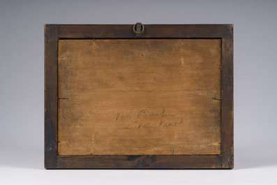 Vlaamse school, navolger van Pieter van Avont (1600-1652): Rust op de vlucht naar Egypte, olie op koper, 17de eeuw