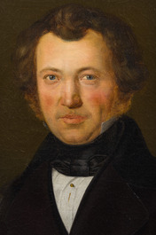 J. May (19de eeuw): Portret van een heer van stand, olie op doek, gedateerd 1840