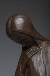 Pieter Franz Tinel (1895-1964): De geknielde vrouw, bronsgepatineerd plaaster