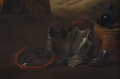 Abraham Teniers (1629-1670, attributed to): Monkeys in a guardroom interior, oil on panel