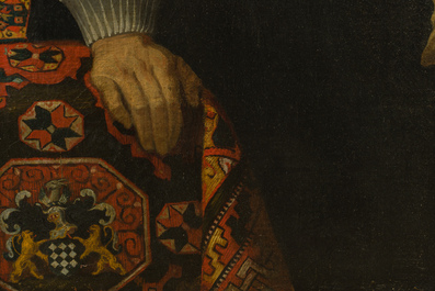 Flemish school: Portrait of presumably Jan de Ravel at the age of 83, oil on canvas marouflated on board, dated 1628, 17th C.