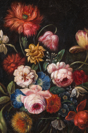 Oostenrijkse school, in de manier van de oude meesters: Bloemstilleven, olie op doek, 20ste eeuw
