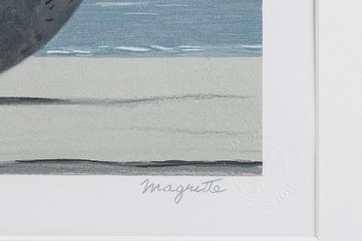 Ren&eacute; Magritte (1898-1967, naar): 'Souvenir de voyage', kleurenlithografie, ed. 105/275, gedateerd 2010