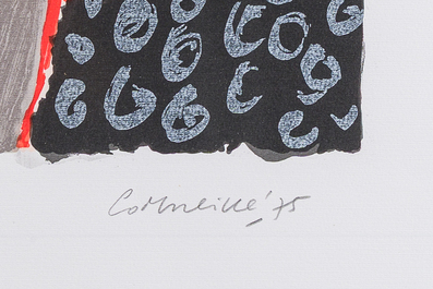 Guillaume Corneille van Beverloo (Corneille, 1922-2010): Dame met hond, kleurenlithografie, ed 78/100, gedateerd (19)75