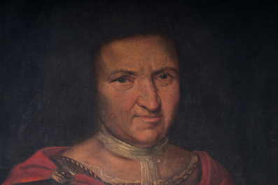 French school: Portrait of a nobleman wearing a Roman style costume, oil on canvas, 18th C.