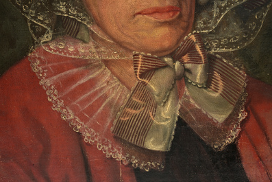 French school: Portrait of a lady, oil on canvas, 19th C.