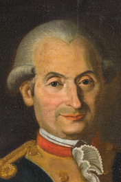 French school: Portrait of a scion of the d'Aulin family, oil on canvas, 18th C.
