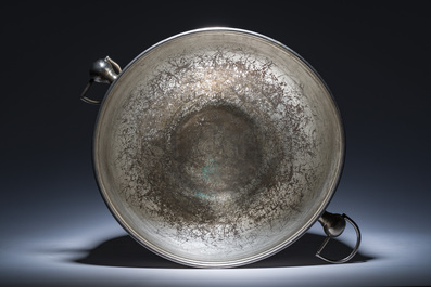 A large French silver-plated 'Frerejean Fr&egrave;res' champagne cooler, 20th C.