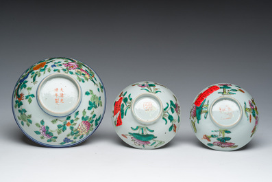 A varied collection of Chinese famille rose, qianjiang cai and blue and white porcelain, Qianlong and later