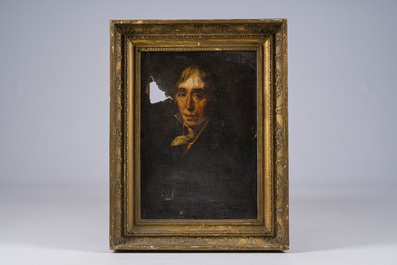 Belgische school: Portret van een heer van stand, vermoedelijk Jean-Joseph Osteau (1738-1831), olie op doek, 19de eeuw