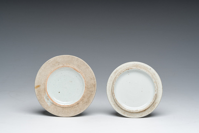 A varied collection of Chinese famille rose, qianjiang cai and blue and white porcelain, Qianlong and later