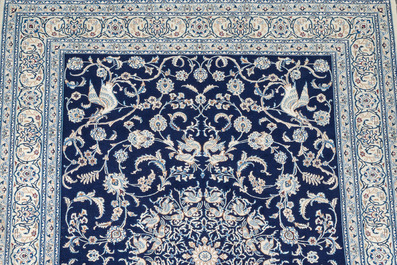 A Persian Isfahan rug with Nain design, wool and silk on silk, 20th C.