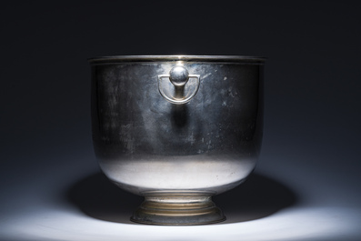 A large French silver-plated 'Frerejean Fr&egrave;res' champagne cooler, 20th C.