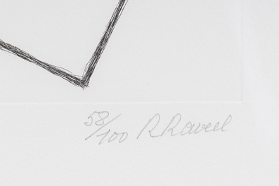 Roger Raveel (1921-2013): 'Tegenover het vlak', etching, ed. 58/100, (2007)