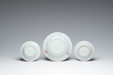 A varied collection of Chinese famille rose, famille verte and blue and white porcelain, 18th C. and later
