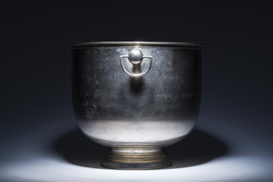 A large French silver-plated 'Frerejean Fr&egrave;res' champagne cooler, 20th C.