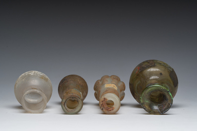 Nine small glass vases and bottles, Roman period and later