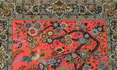A Persian Qom (Qum/Ghom) 'Layla and Majnun' rug, wool, cotton and silk, 20th C.