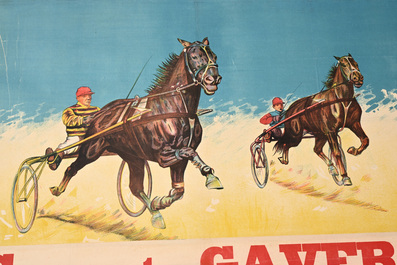 Poster 'Groote paardenloopstrijden draf &amp; vlucht', municipality of Gavere, dated 1933