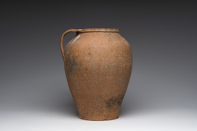 A Greek terracotta amphora with stylized design, Thorikos (Thoricus), presumably 5th/4th century BC.