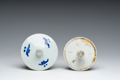 A varied collection of Chinese famille rose, qianjiang cai and blue and white porcelain, Qianlong and later