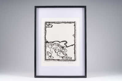 Pierre Alechinsky (1927): 'Trait&eacute; des excitants moderns' (Honor&eacute; de Balzac, no. 5), etching, ed. 36/40, (1989)