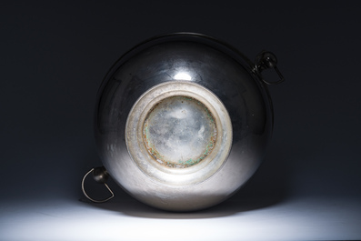 A large French silver-plated 'Frerejean Fr&egrave;res' champagne cooler, 20th C.