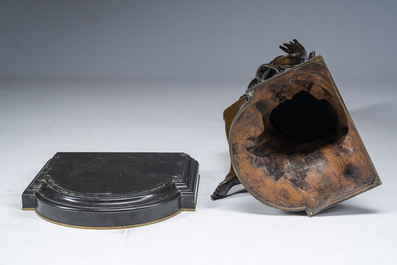 Mathurin Moreau (1822-1912): 'Libellule', brown patinated bronze on a black marble base