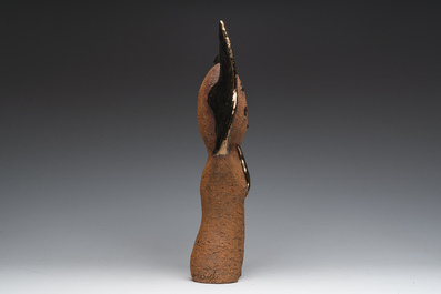 R. Kardasinski (20th C.): Angel, partly gold-glazed terracotta