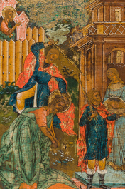A Russian orthodox 'The beheading of Saint John the Baptist' icon, 19th C.