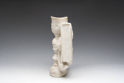 A French white marble sculpture of a chalice resting on a book, 18th/19th C.