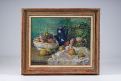 Victor Simonin (1877-1946): 'Nature morte aux navets', oil on panel