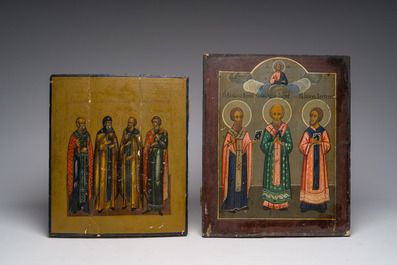 Three various Russian orthodox icons, 19th C.