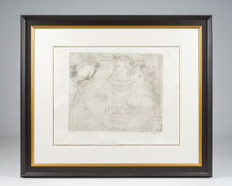 Paul Delvaux (1897-1994): 'Visiteuse', etching, ed. 51/75, dated (19)80