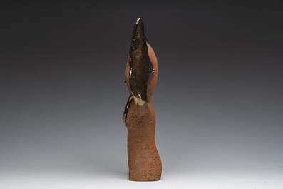 R. Kardasinski (20th C.): Angel, partly gold-glazed terracotta