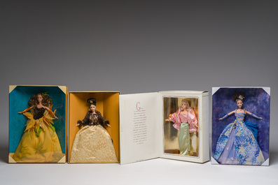 Thirteen various Barbie dolls in their original boxes, Mattel, dated 1996-2000
