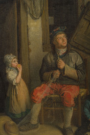 Petrus Franciscus Greive (1811&ndash;1872): The fisherman&rsquo;s family in front of their home, oil on canvas, dated 1856