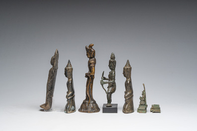 A varied collection of Asian figures of Buddhist deities, a.o. Thailand, Burma, India, etc., 10th C. and later