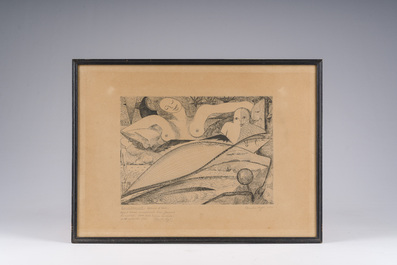 Claude Lyr (Claude Vanderhaeghe, 1916-1995): 'Envo&ucirc;tement', etching, dated 1960